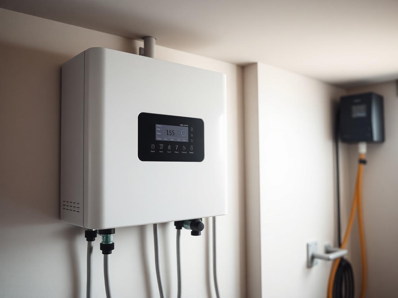 Wall-mounted solar inverter with a monitoring display
